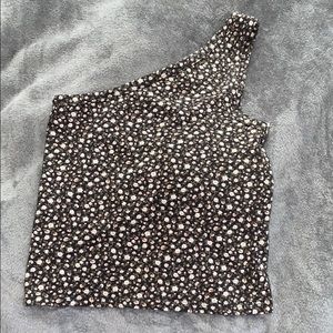 american eagle floral one shoulder top